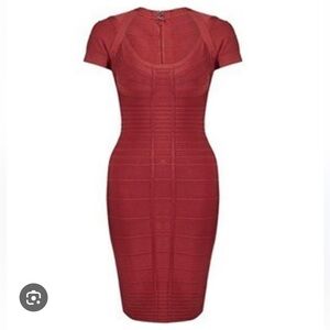 Herve Leger bandage Bailey red mini dress, size S